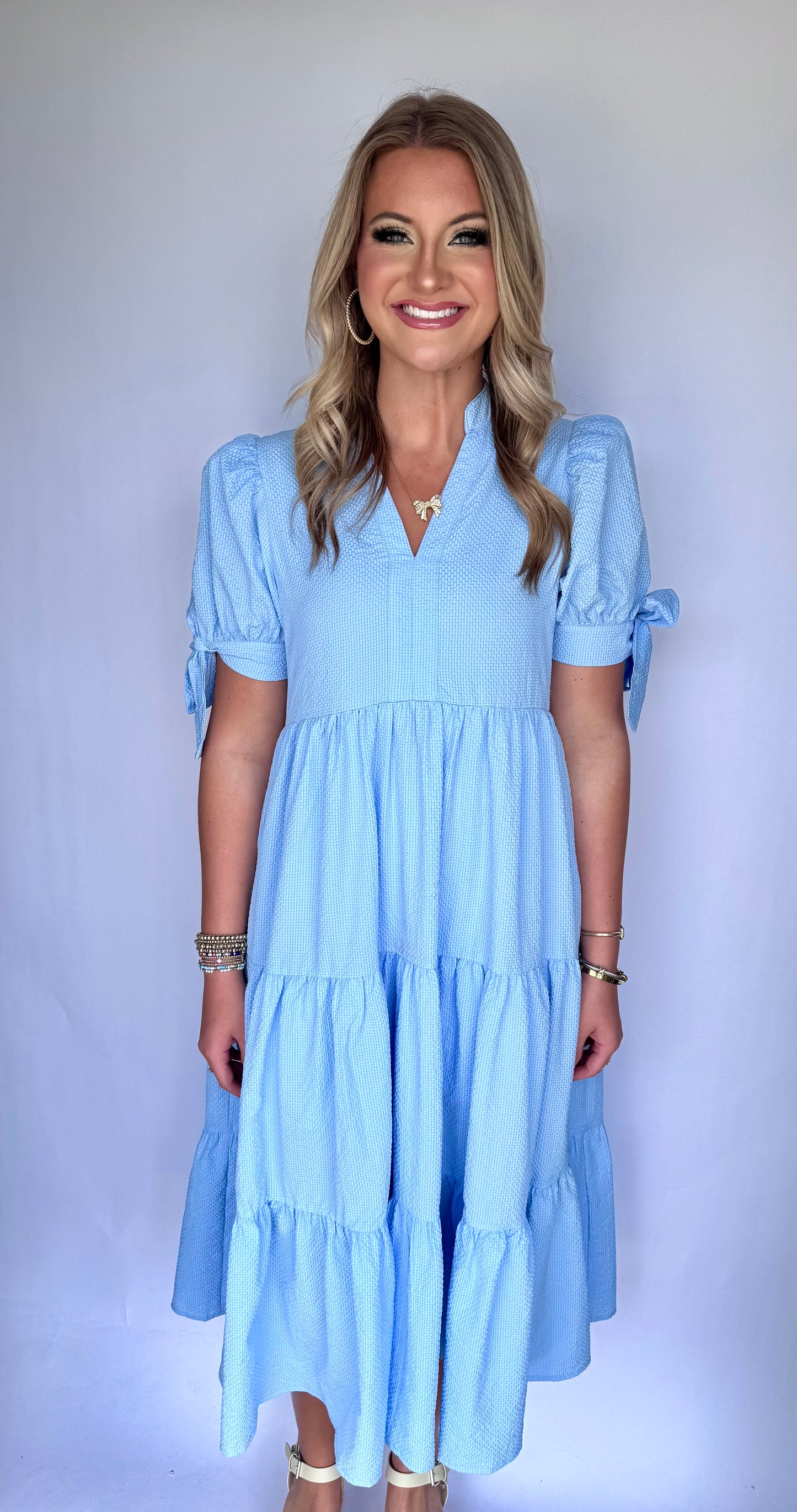 Spring Romance Midi Dress (Blue)