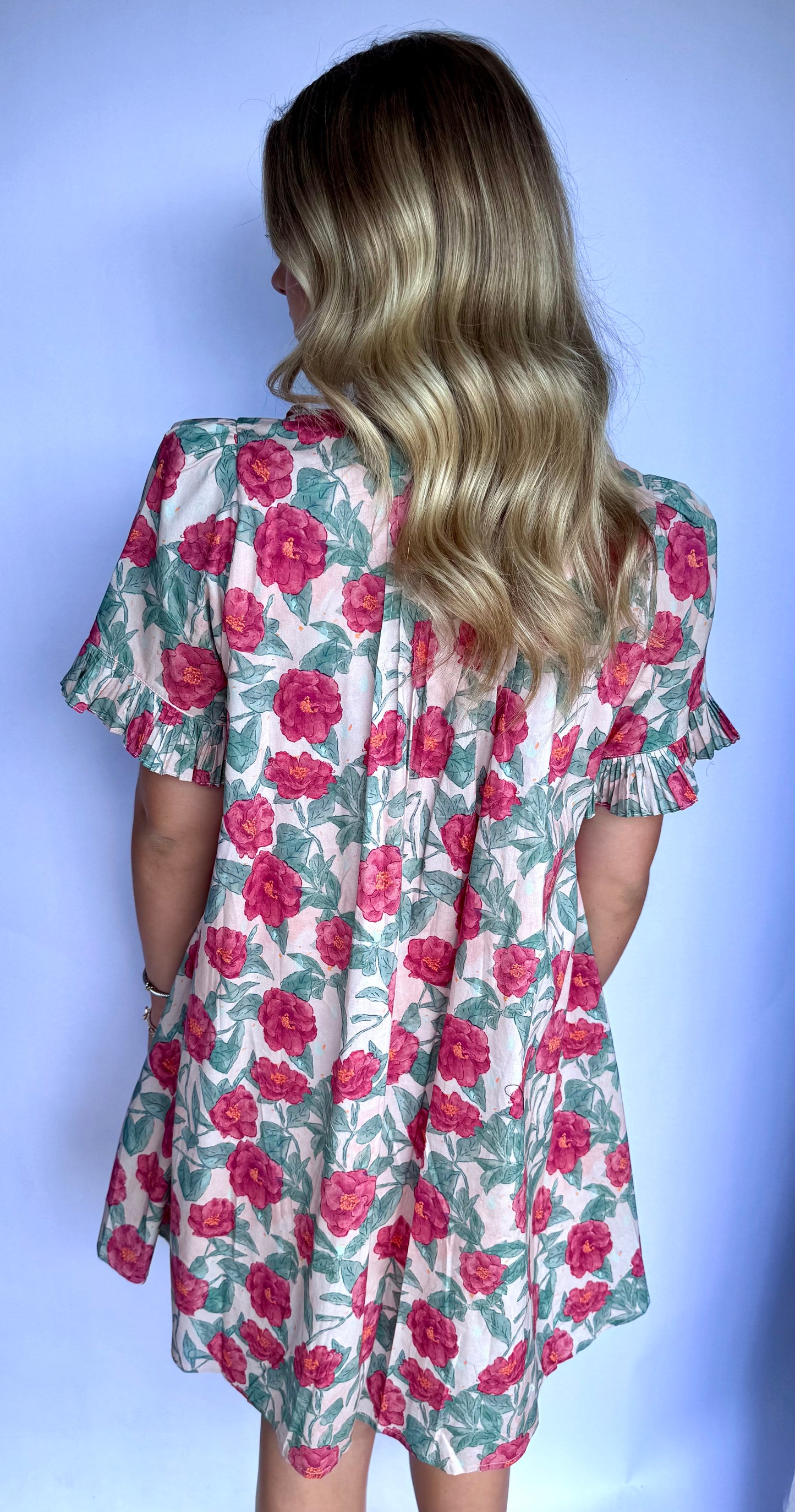 Vintage Rose Floral Print Dress