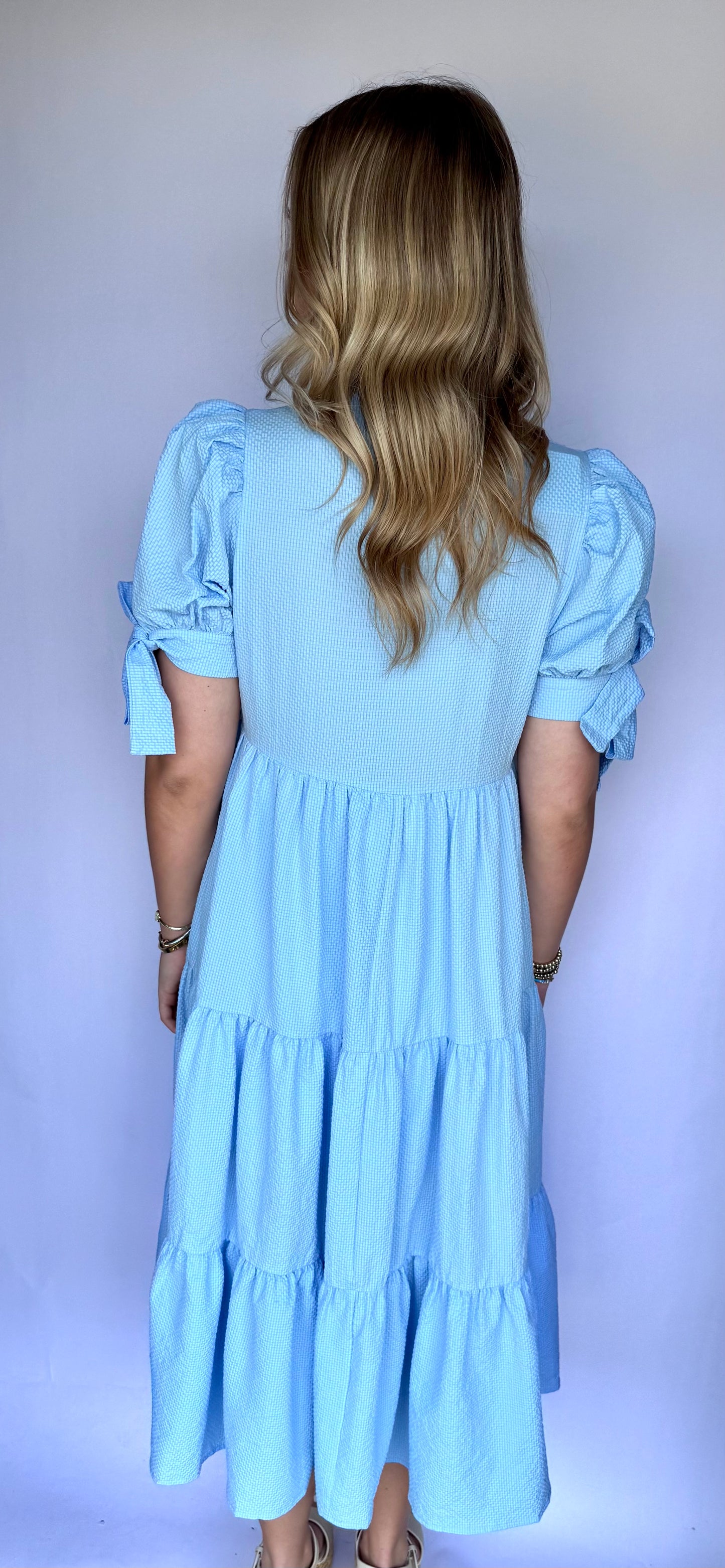 Spring Romance Midi Dress (Blue)