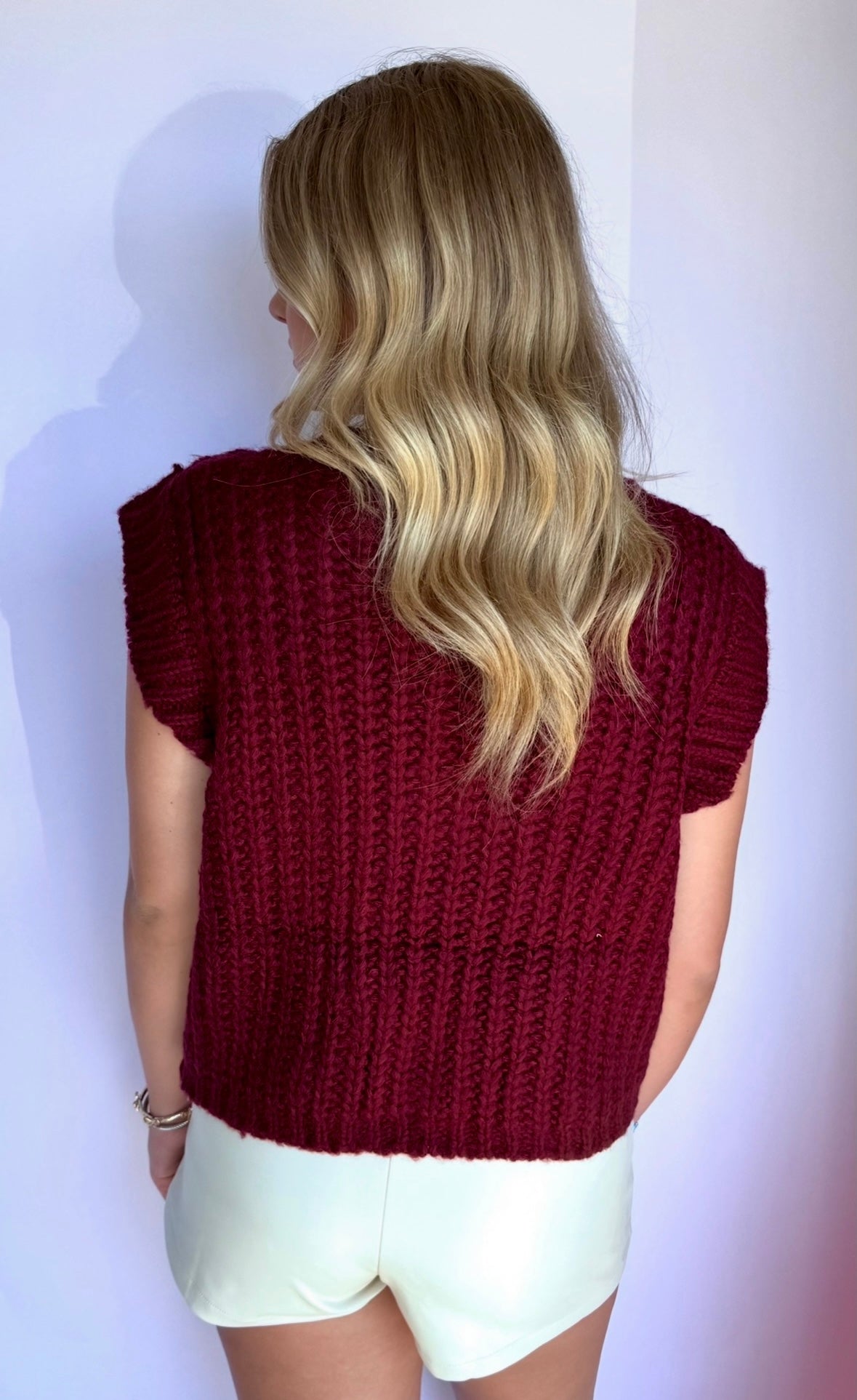 Burgundy Button Vest