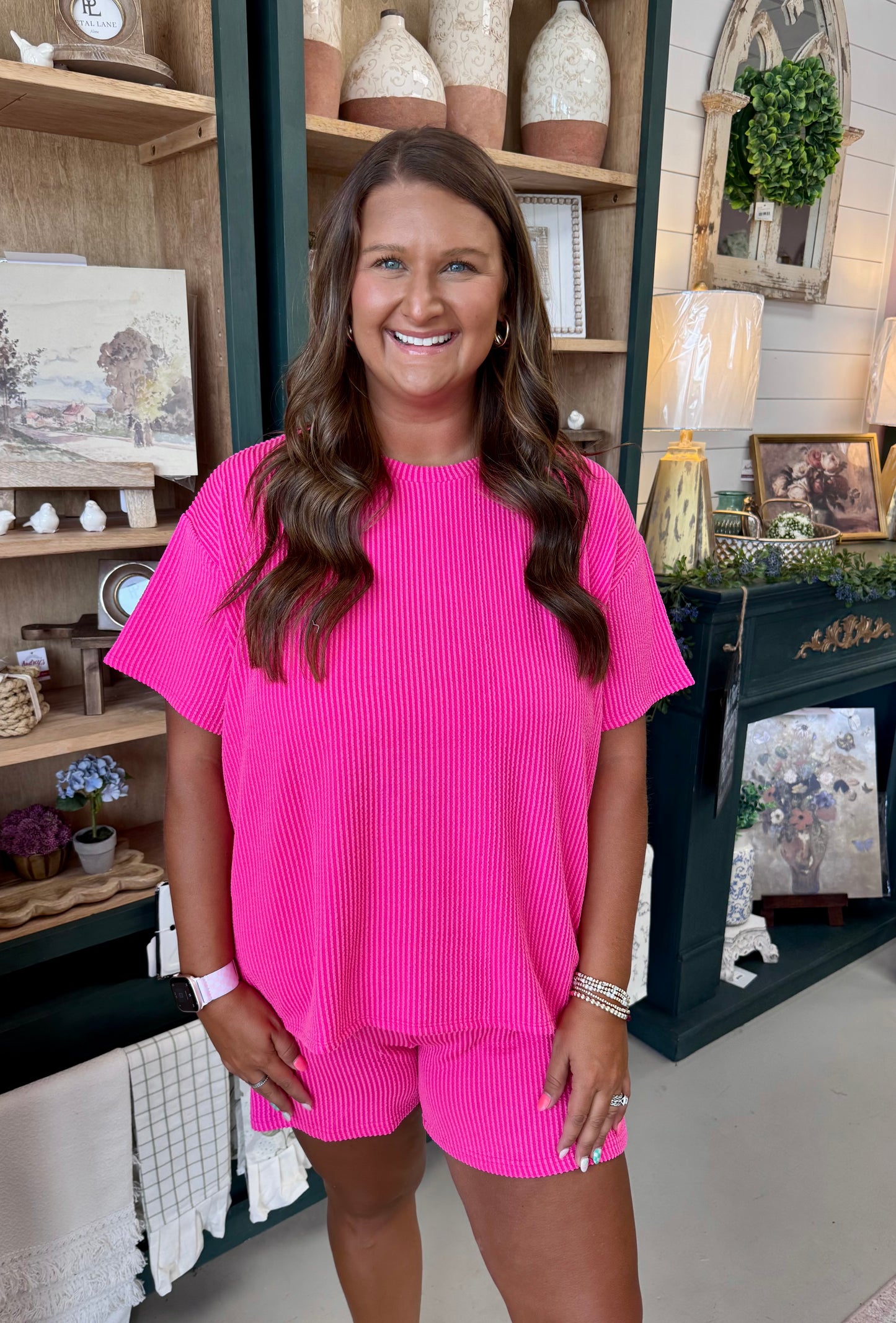 Ribbed Short Set (Pink)