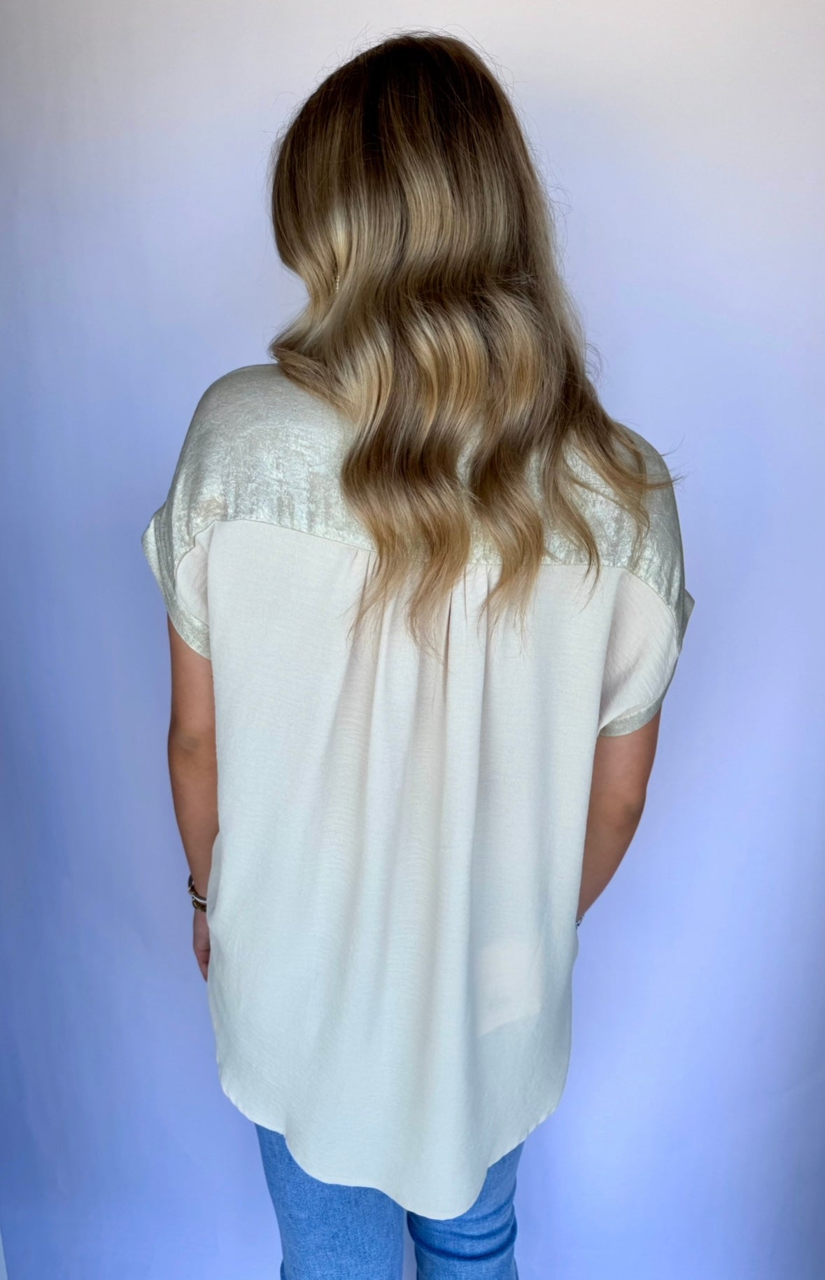 Oatmeal Shimmer Blouse