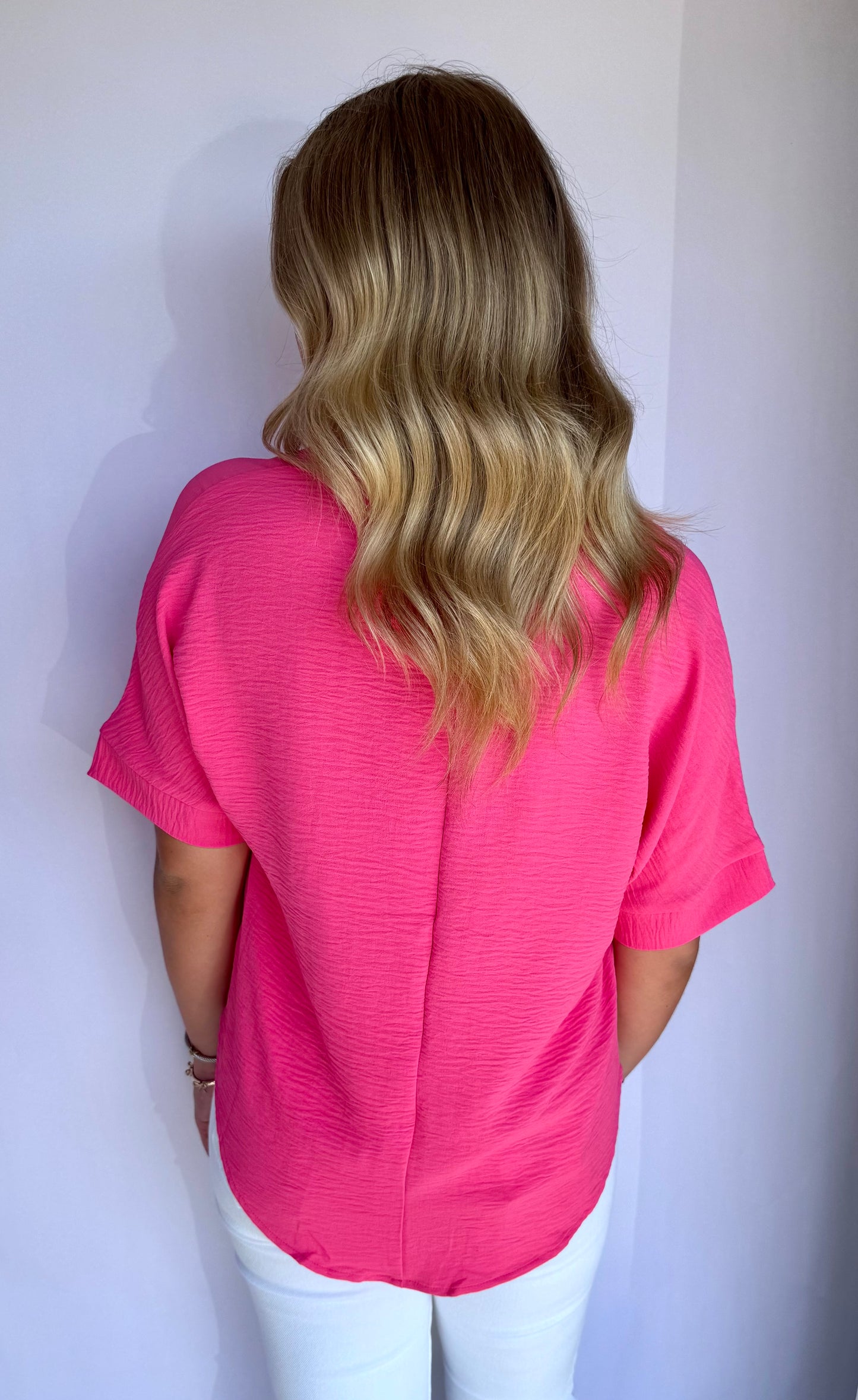 Fuschia Collared Top