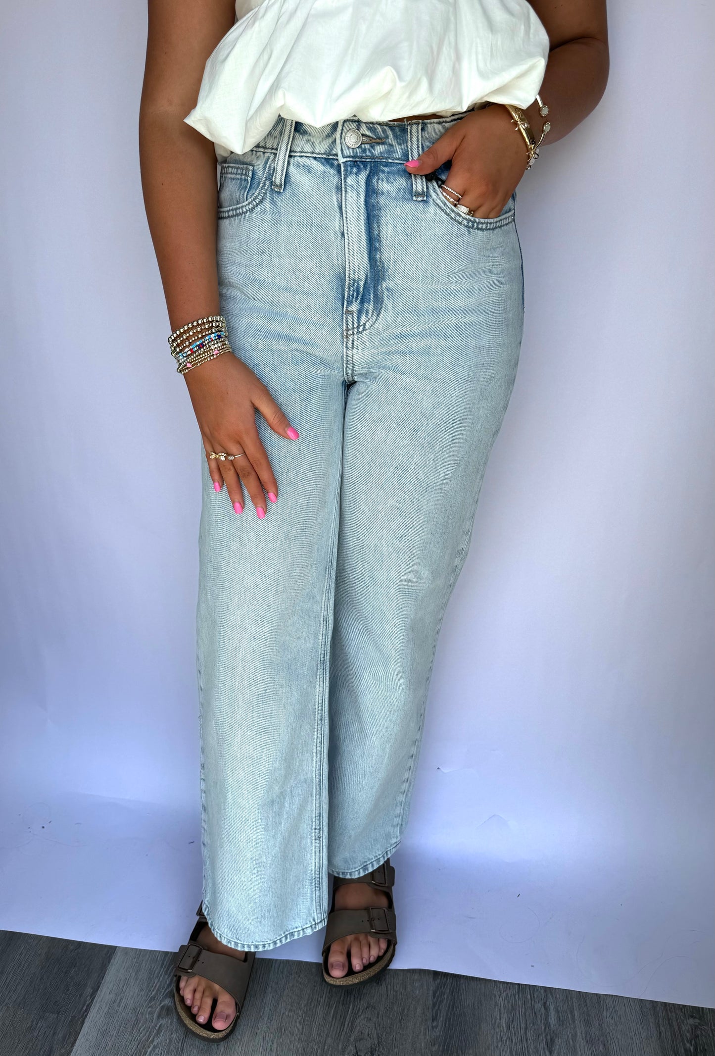 Adelia Wide Leg Straight Denim