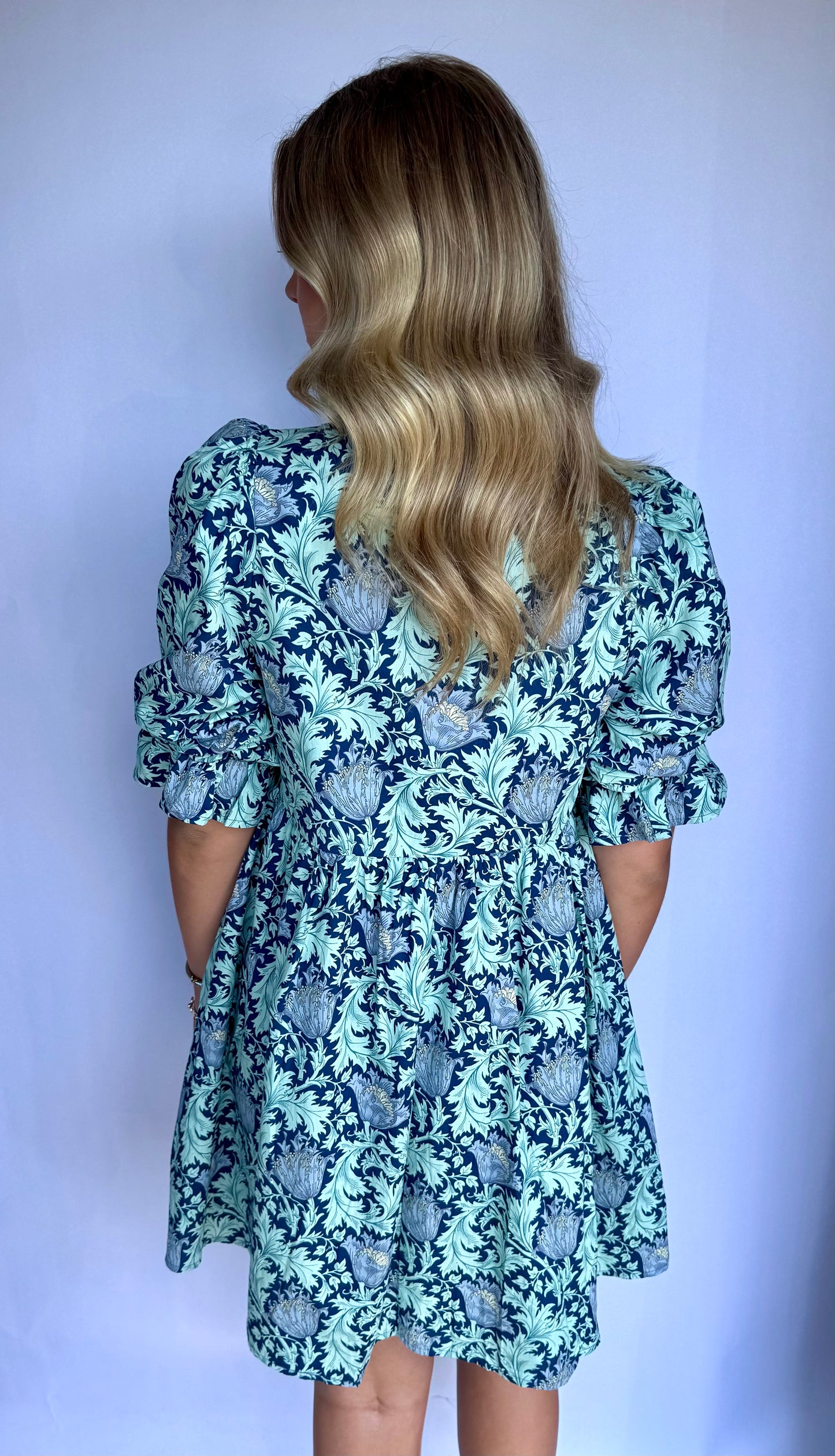 Berry Blooms Dress-Navy