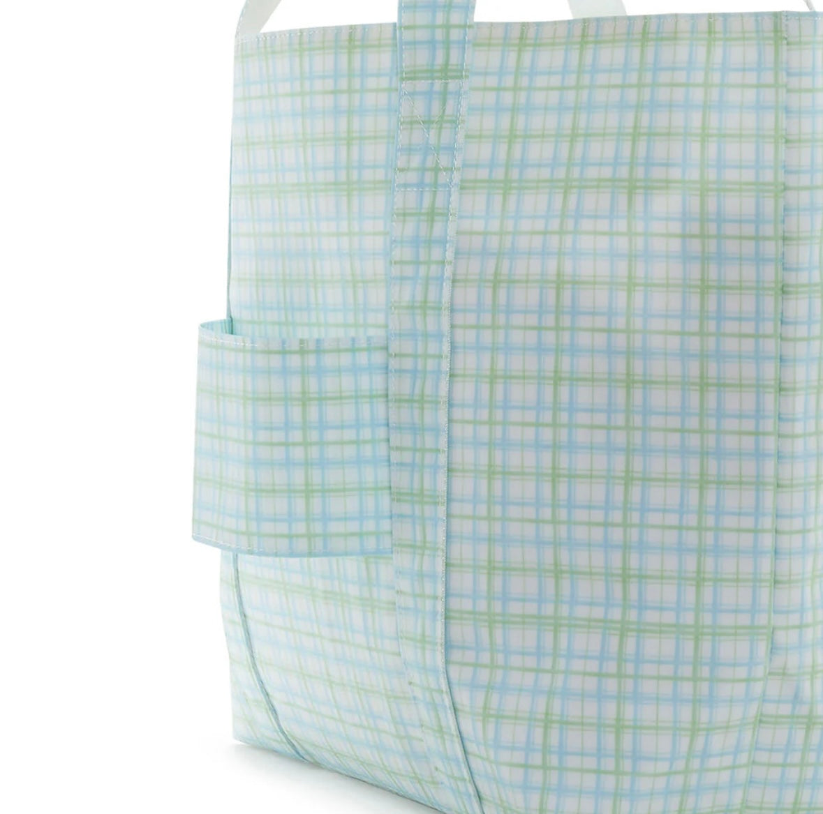 TRVL X Large Jumbo Tote-Classic Plaid (Green)