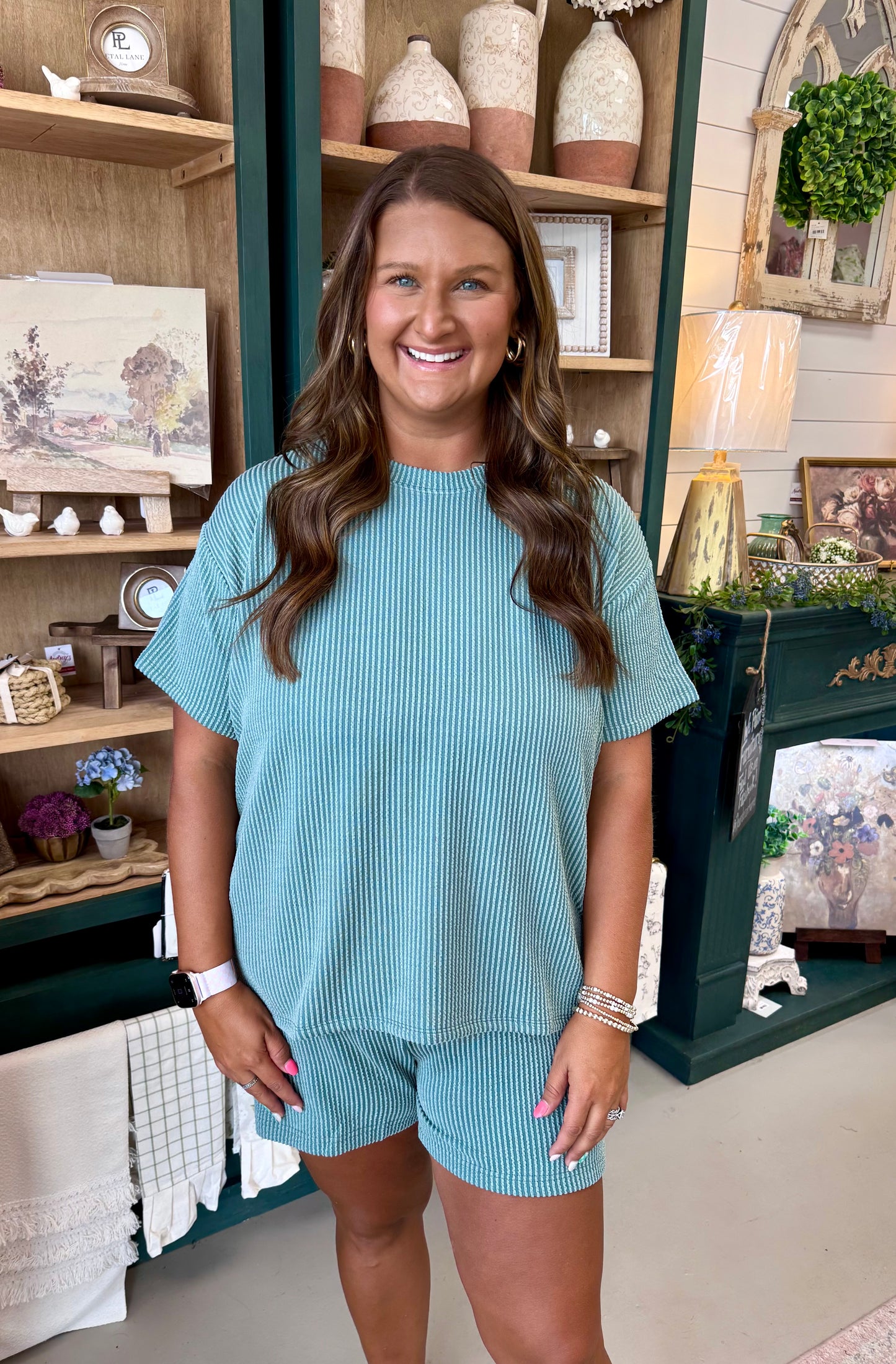 Ribbed Shorts Set (Jade)