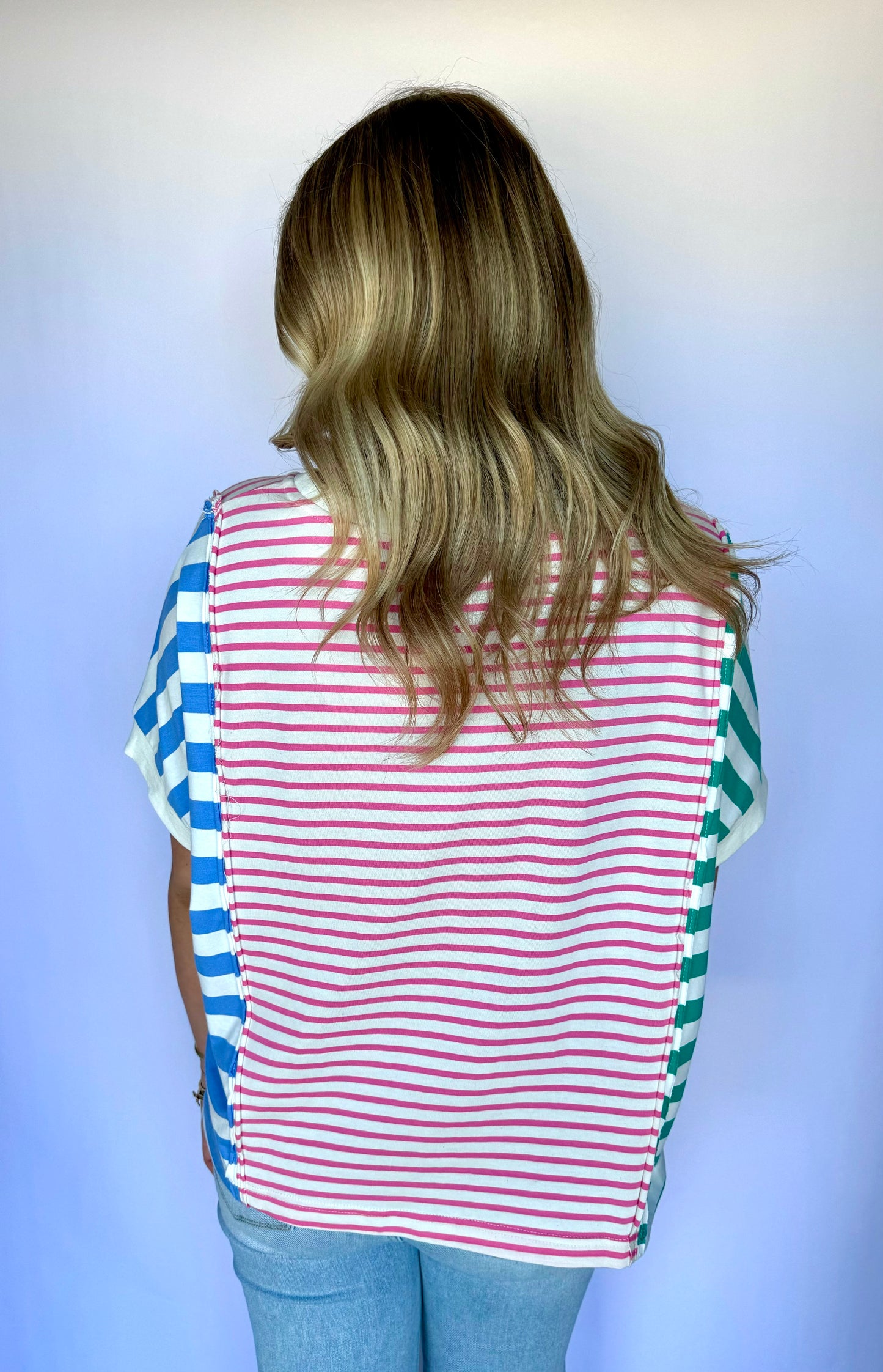 Bubble Gum Colorblock Top