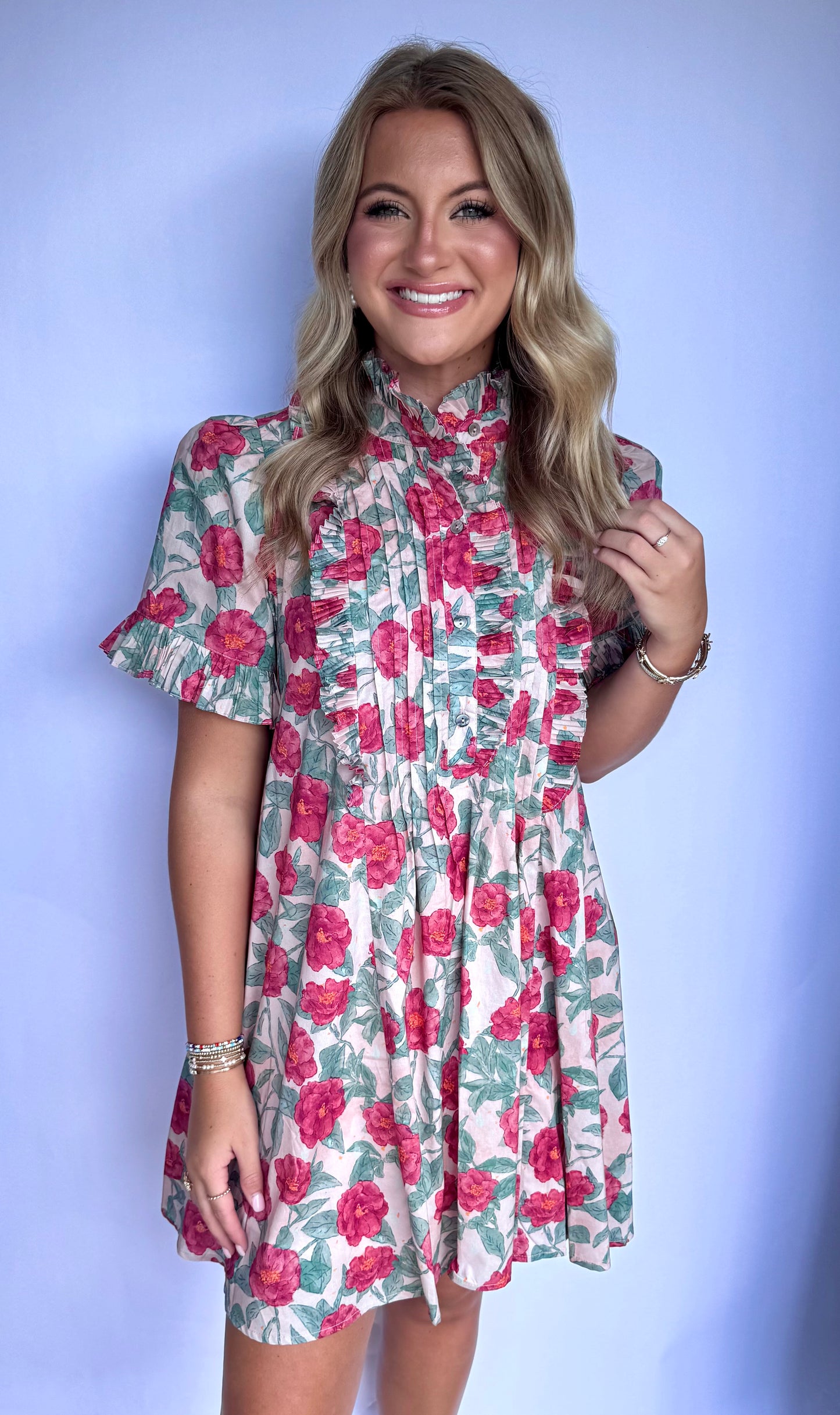 Vintage Rose Floral Print Dress