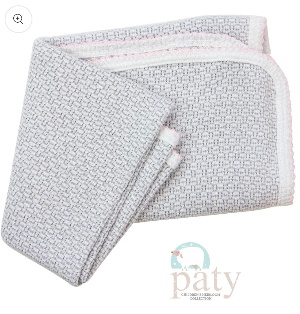 Paty Blanket: Grey w/ Pink