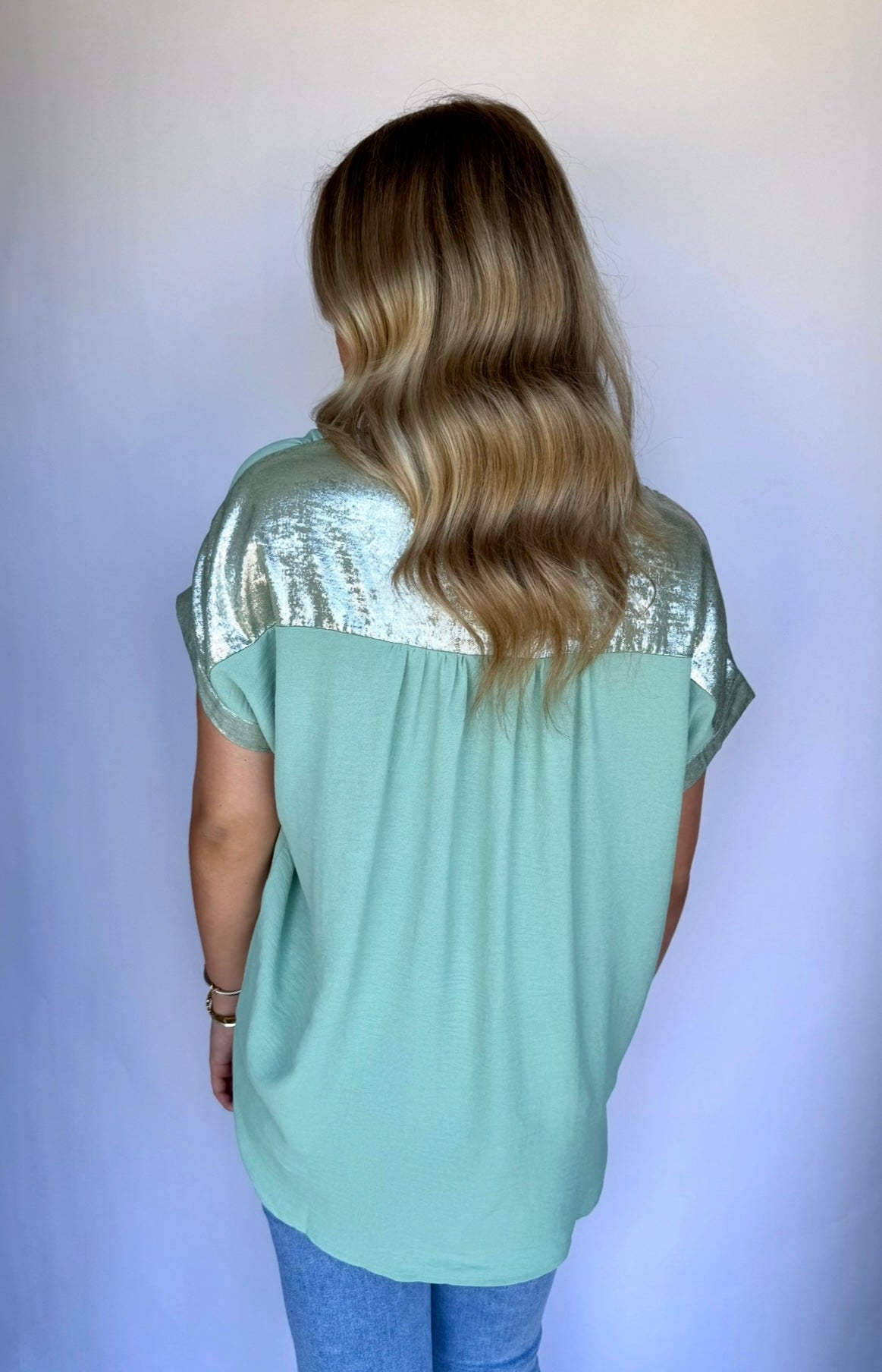 Sage Shimmer Blouse
