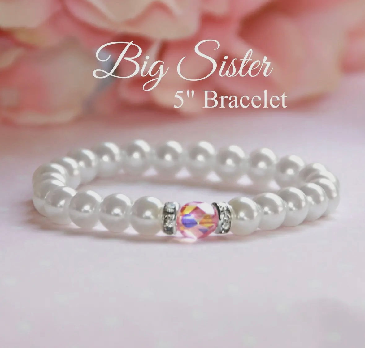 Big Sister Pearl Stretch Bracelet 5”