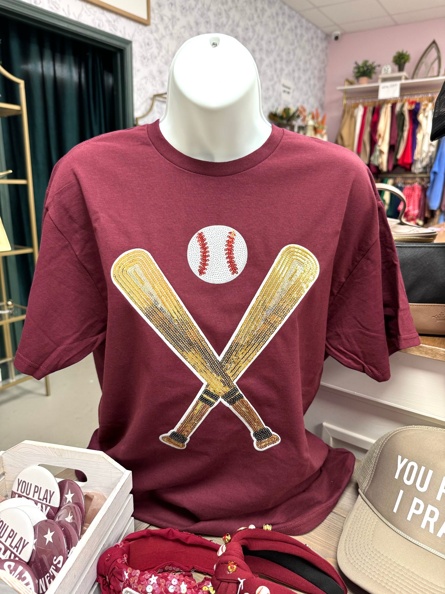 Sequin Baseball T Shirt