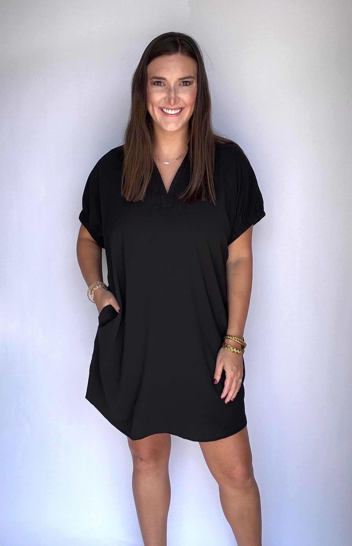 Black Dolman Sleeve Dress