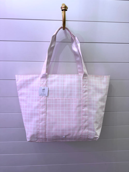 TRVL X Large Jumbo Tote- Pimlico Plaid (Pink)