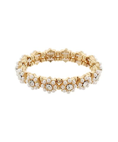 Flower Stone Bracelet-Cream