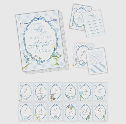 Blue Watercolor Milestone Cards