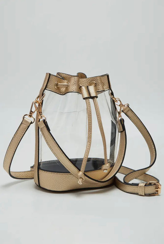 Clear Stadium Bucket Bag (Gold)