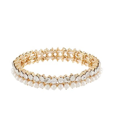 2 Row Stone/Pearl Bracelet