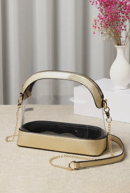 Clear Stadium Bag (Gold)