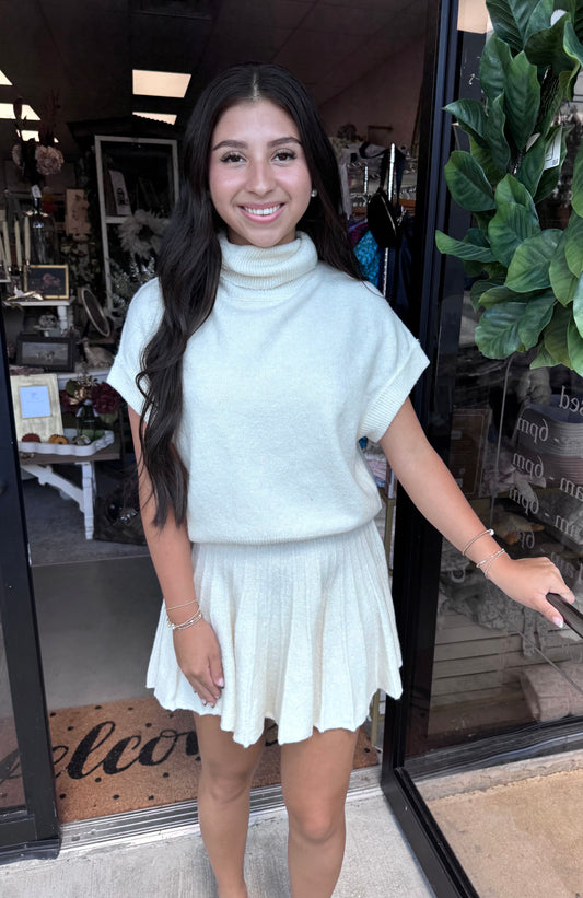 Trinity Top & Pleated Skort Set-Cream