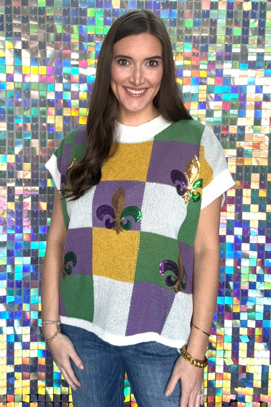 Mardi Gras Mambo Sweater Top