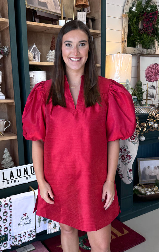 Merry & Bright Dress- Red