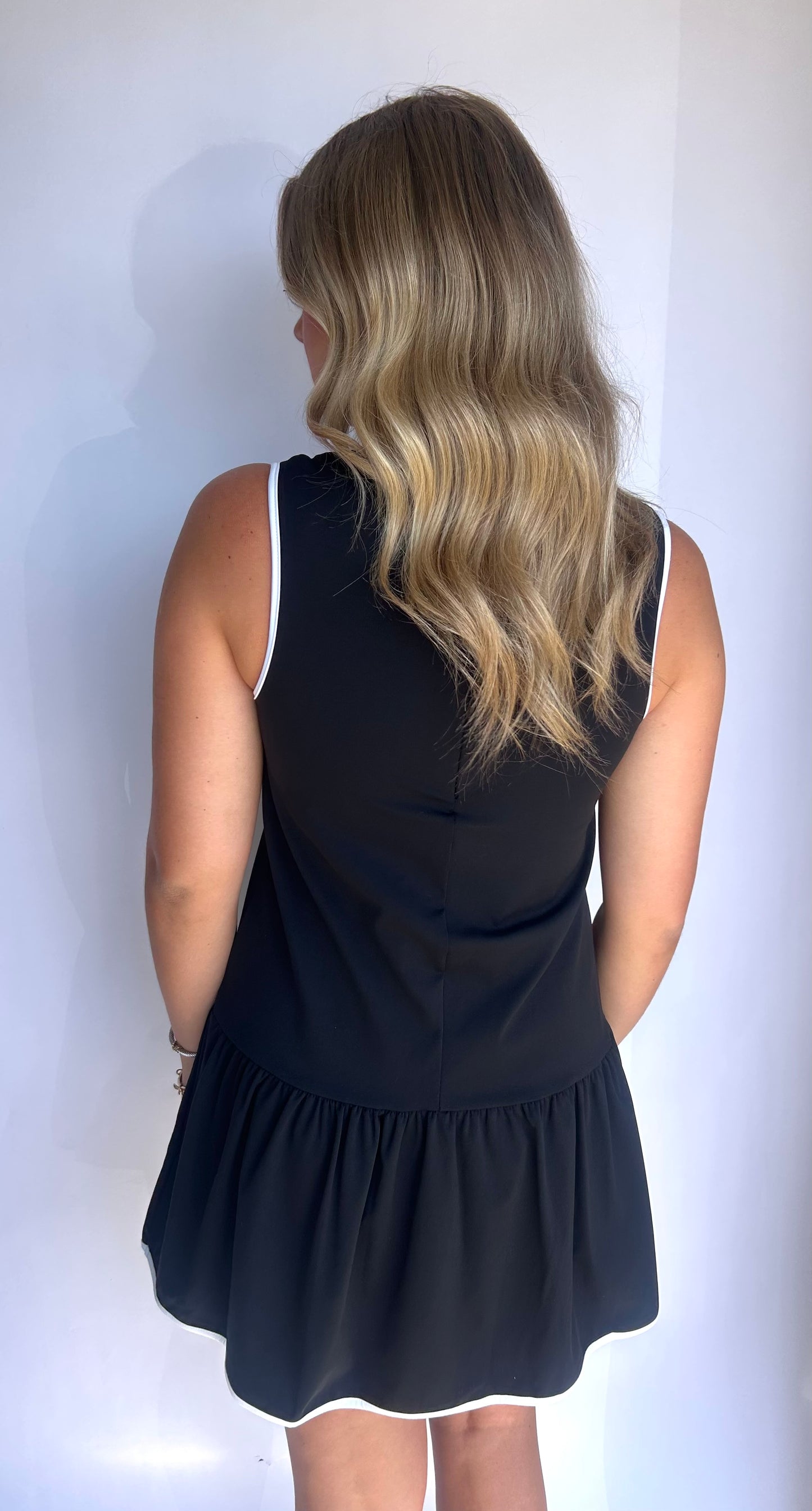 Athletic Quarter Zip Dress (Black)