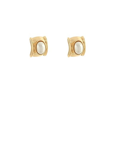 Oval Pearl Plated Studs