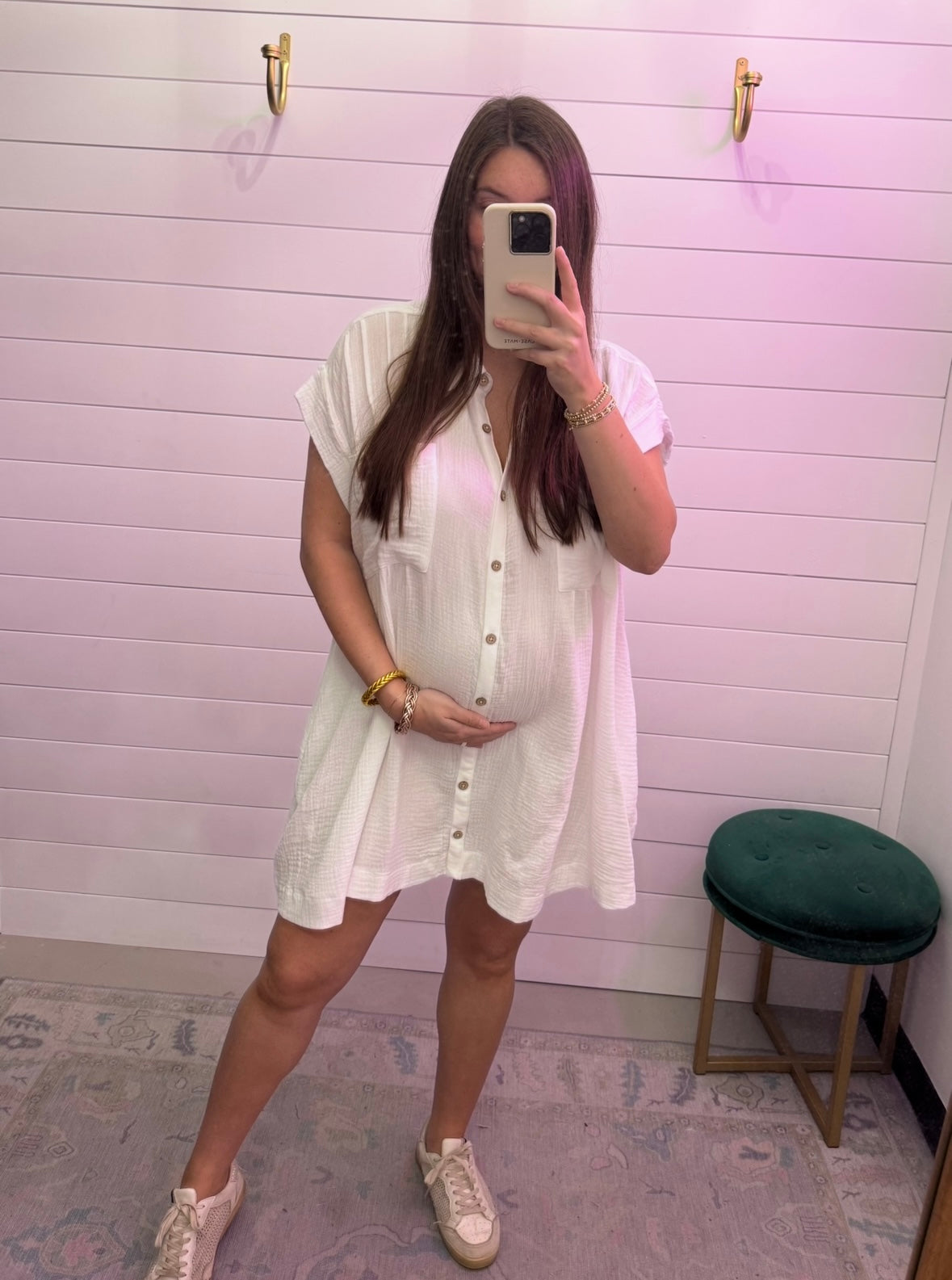 Gauze Tunic Dress (Off White)