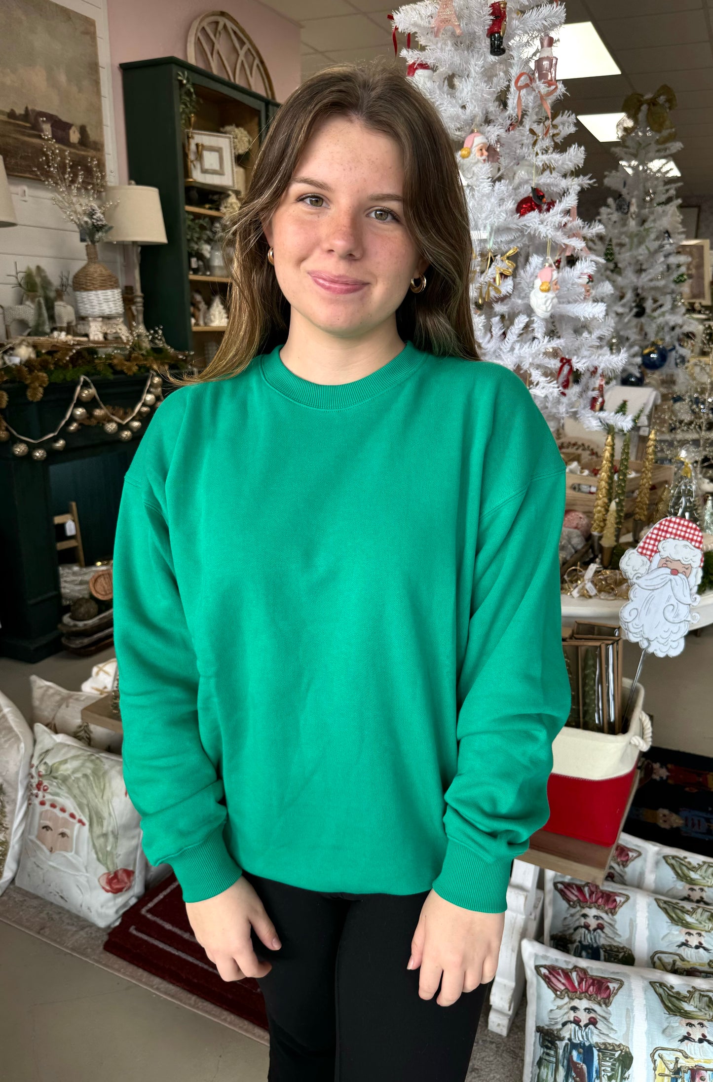 Francie Fleece Sweatshirt (Green)