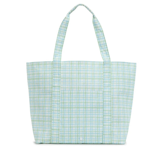 TRVL X Large Jumbo Tote-Classic Plaid (Green)