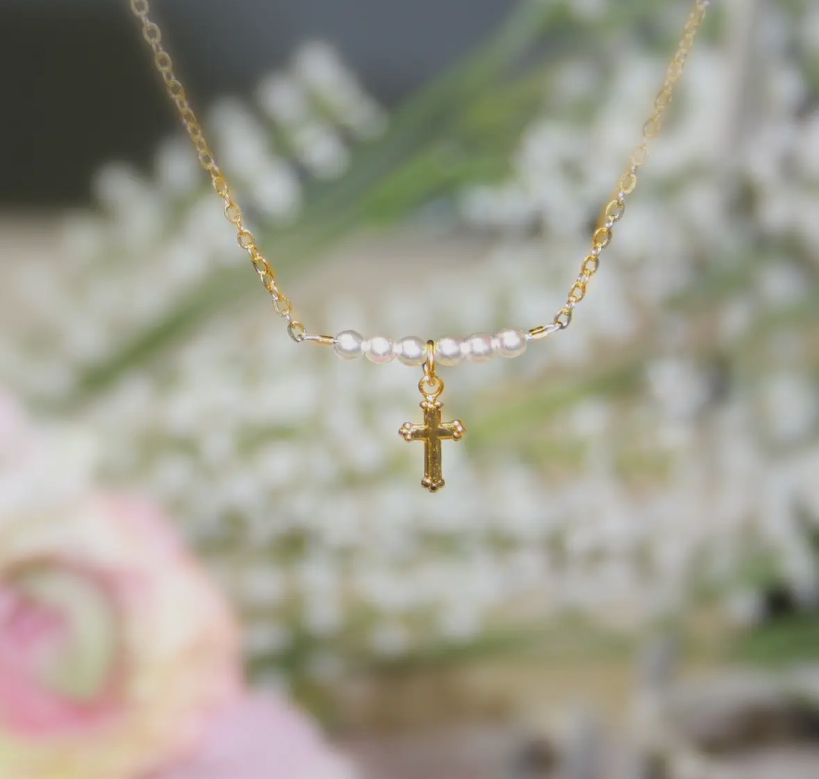 Cross Pearl Necklace