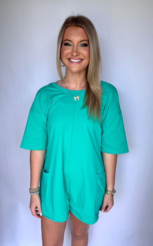 Apple Green Relaxed Romper