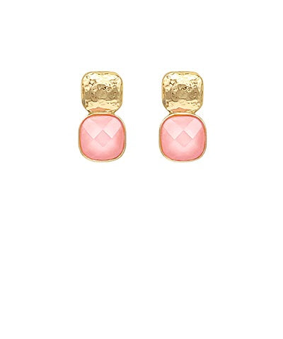 Sylvia Stone Earrings-Lt Pink