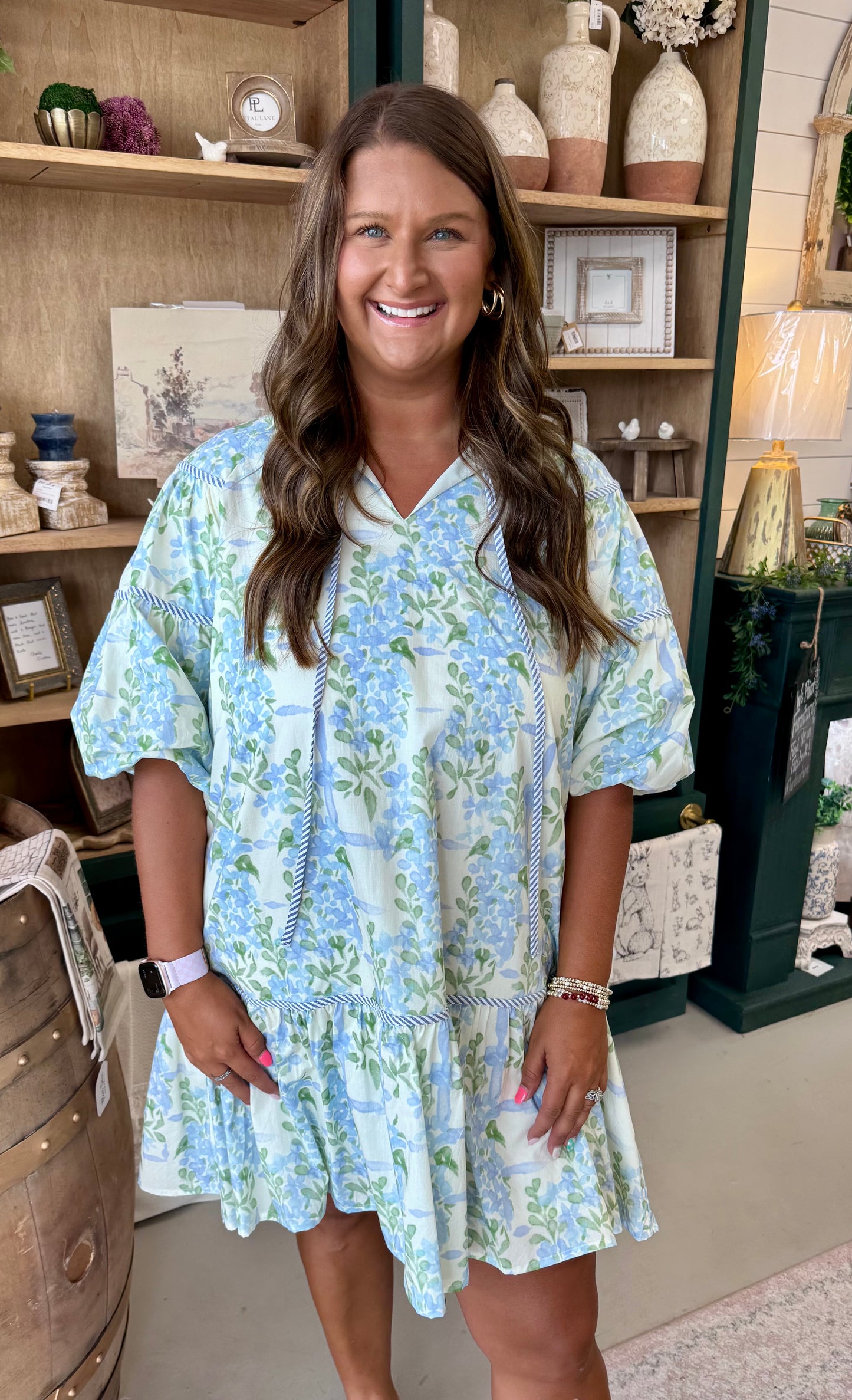 Floral Breeze Babydoll Dress (PLUS)