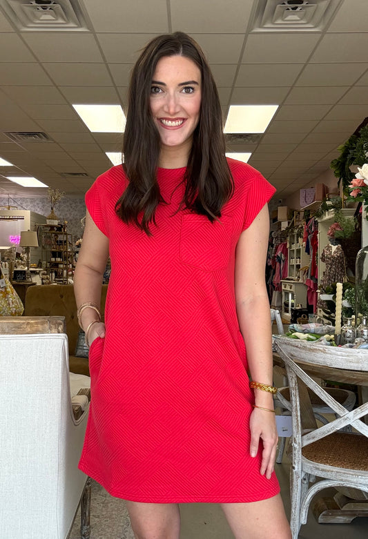 Red Textured Dress