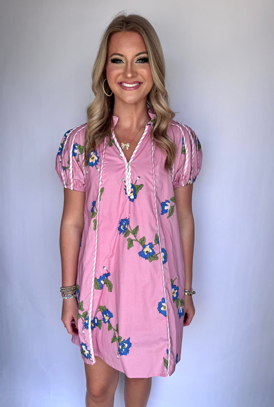 Charming Chic Pink Floral Dress