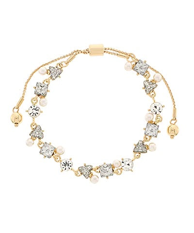 Crystal & Pearl Charm Bracelet