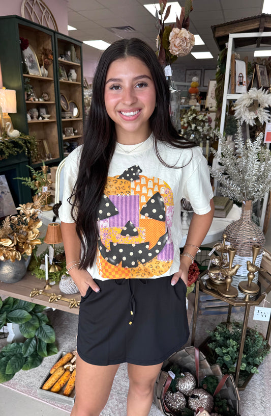 Patchwork Jack O Lantern T Shirt