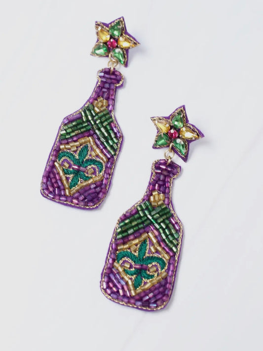 Fleur De Lis Bottle Earrings