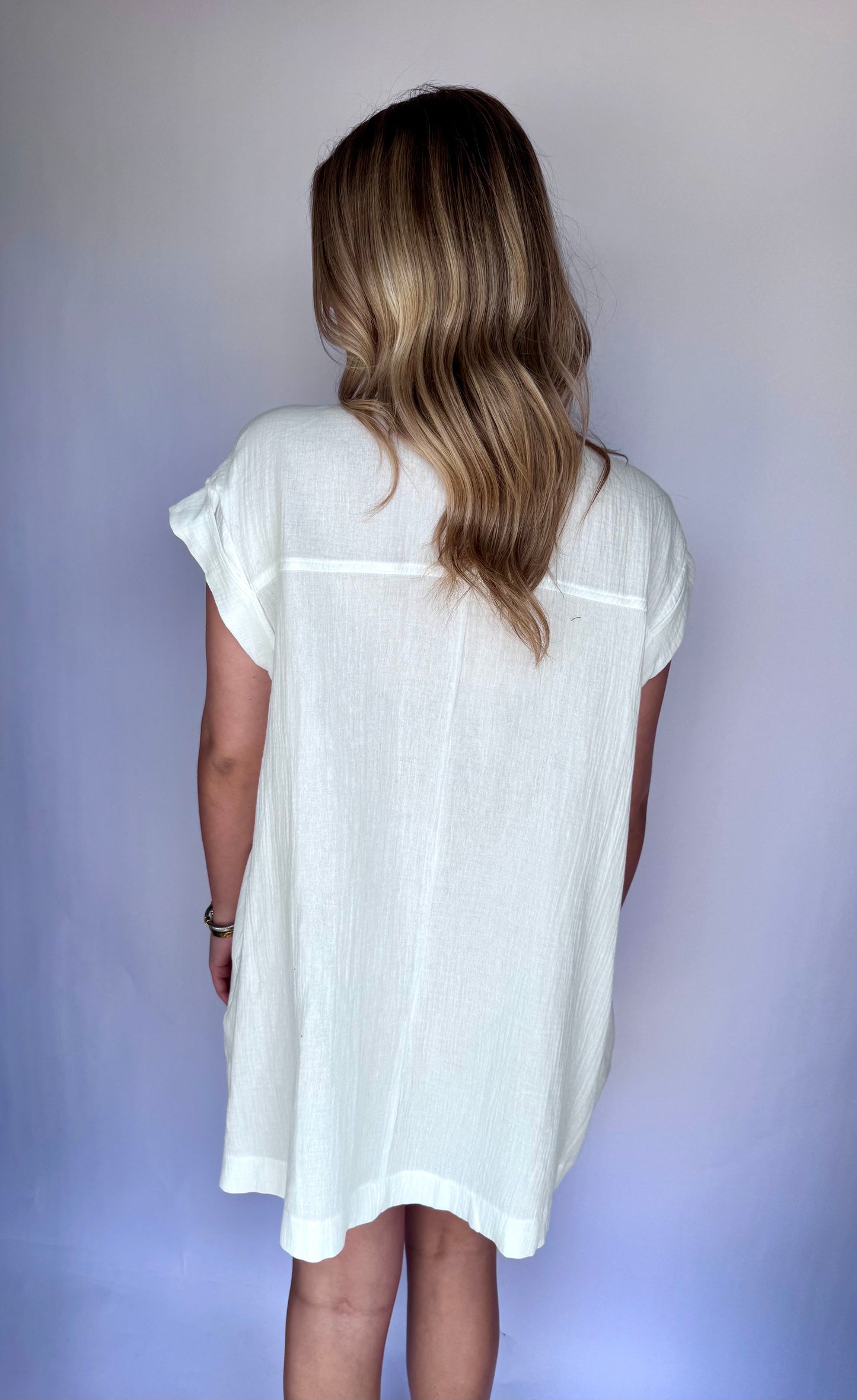 Gauze Tunic Dress (Off White)