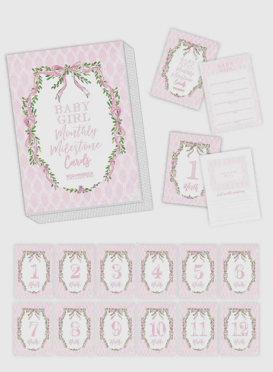 Pink Trellis Milestone Cards