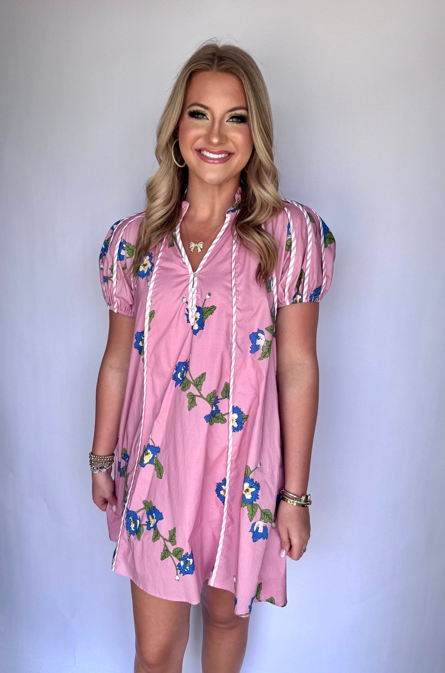 Charming Chic Pink Floral Dress