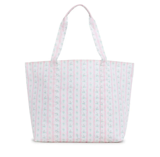 TRVL X Large Jumbo Tote-Ribbon Floral (Pink)