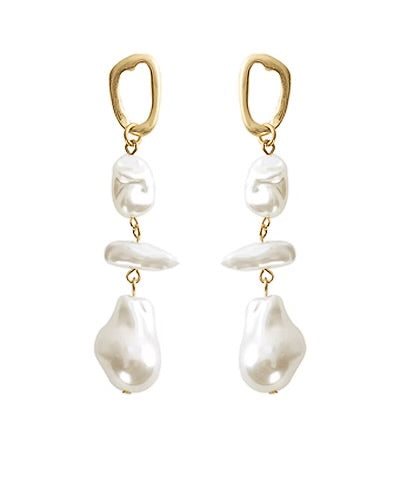 Linked Baroque Pearl Earrings