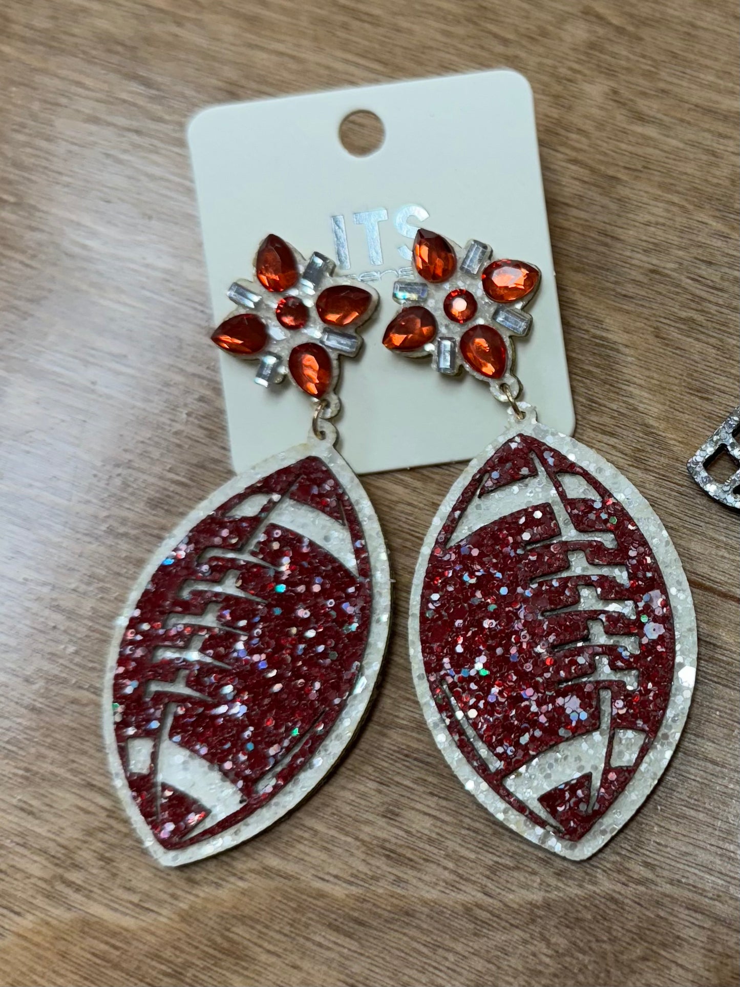 Glitter Football Earrings