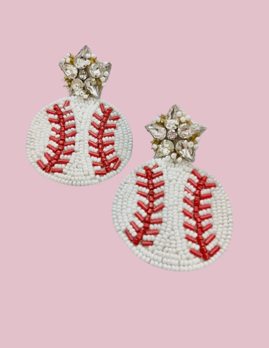 Baseball earrings