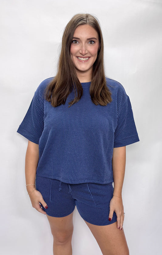 Navy Short Set