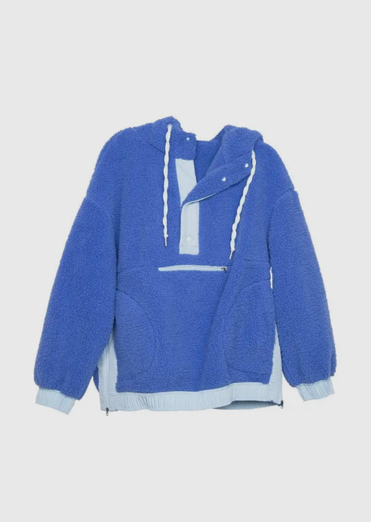 Blue Sherpa Fleece Pullover